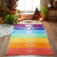 Printed Beach Towel with Colorful Yoga Mat and Shawl