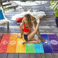 Printed Beach Towel with Colorful Yoga Mat and Shawl