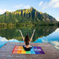 Printed Beach Towel with Colorful Yoga Mat and Shawl